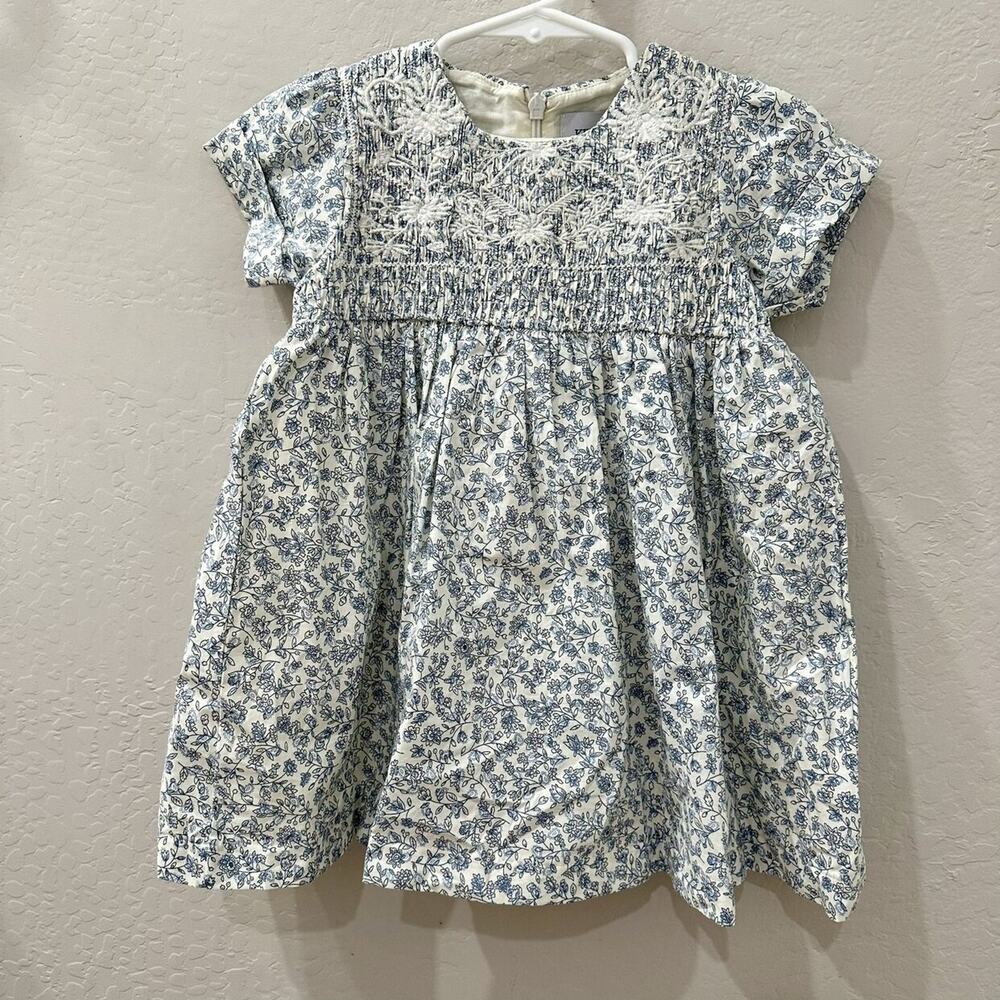 Kipp Blue Floral Bib Embroidered Dress